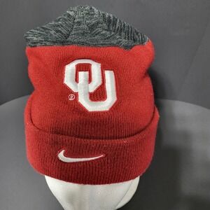 Nike Oklahoma Sooners OU Beanie Hat Red Gray Knit‎ Youth Kids